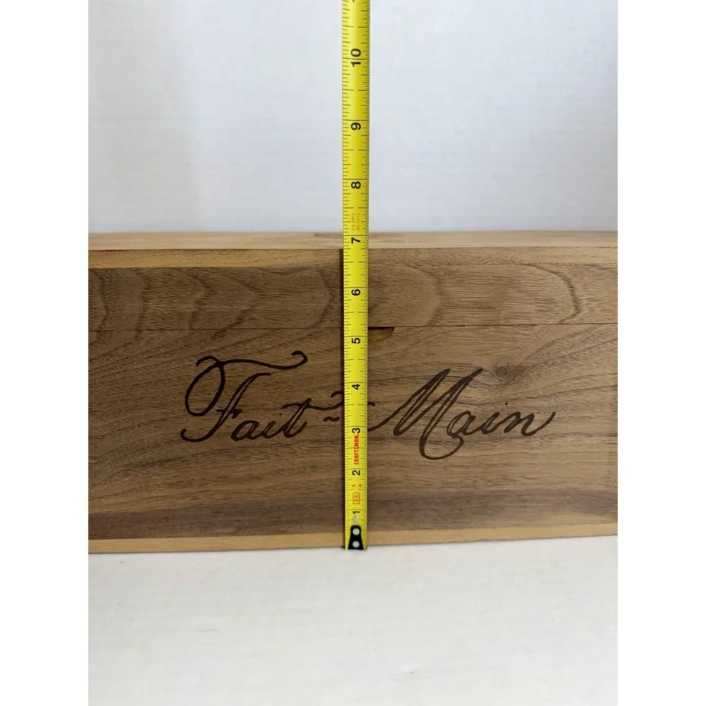 Fait Main Laser Engraved Wood Walnut Wine Box 18 Inch Magnetic Shut
